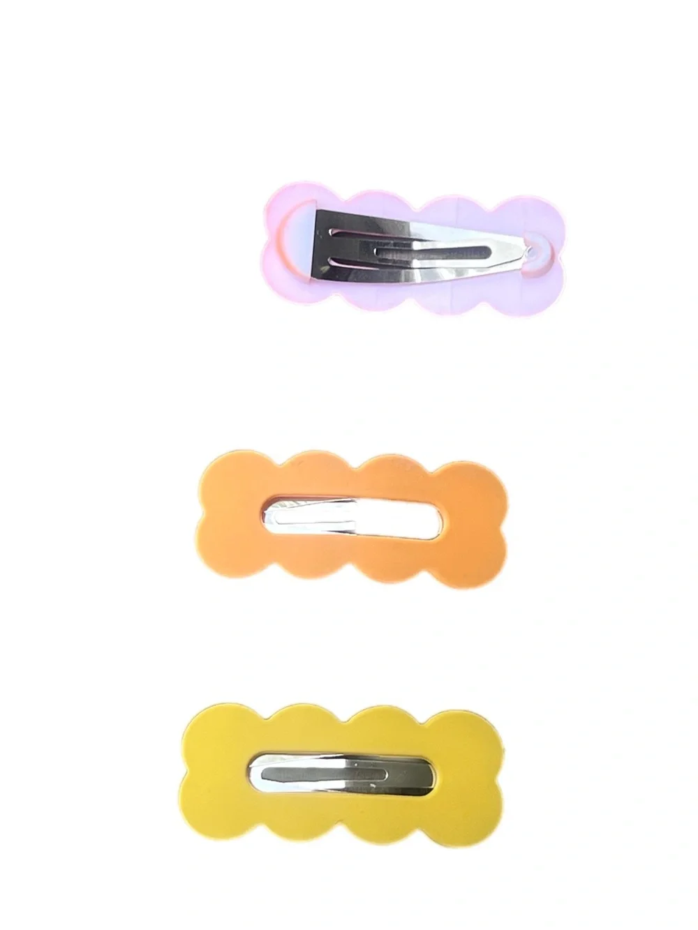 Kids Cloud-Shaped Hair Clips in peach and Orange, Yellow